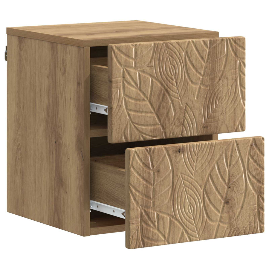 Wandbeugel Bedkast 2 pcs Artisanaal eiken 34,5 x 33 x 40 cm
