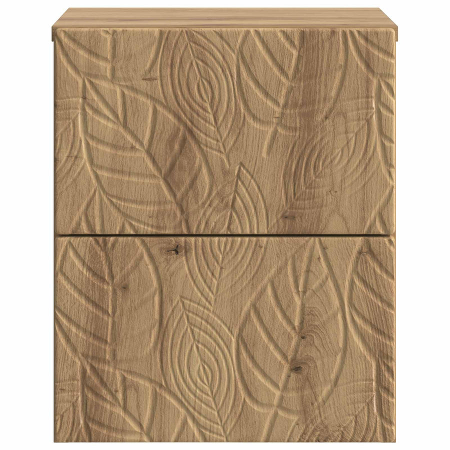 Wandbeugel Bedkast 2 pcs Artisanaal eiken 34,5 x 33 x 40 cm