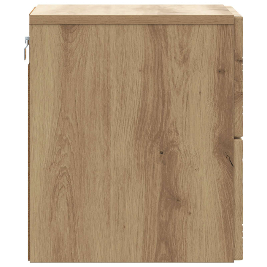 Wandbeugel Bedkast 2 pcs Artisanaal eiken 34,5 x 33 x 40 cm
