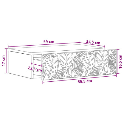 Wandmontage Zijtafel Sonoma Eiken 59 x 34,5 x 17 cm