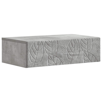 Wandmontage Zijtafel Betongrijs 59 x 34,5 x 17 cm Bewerkt hout