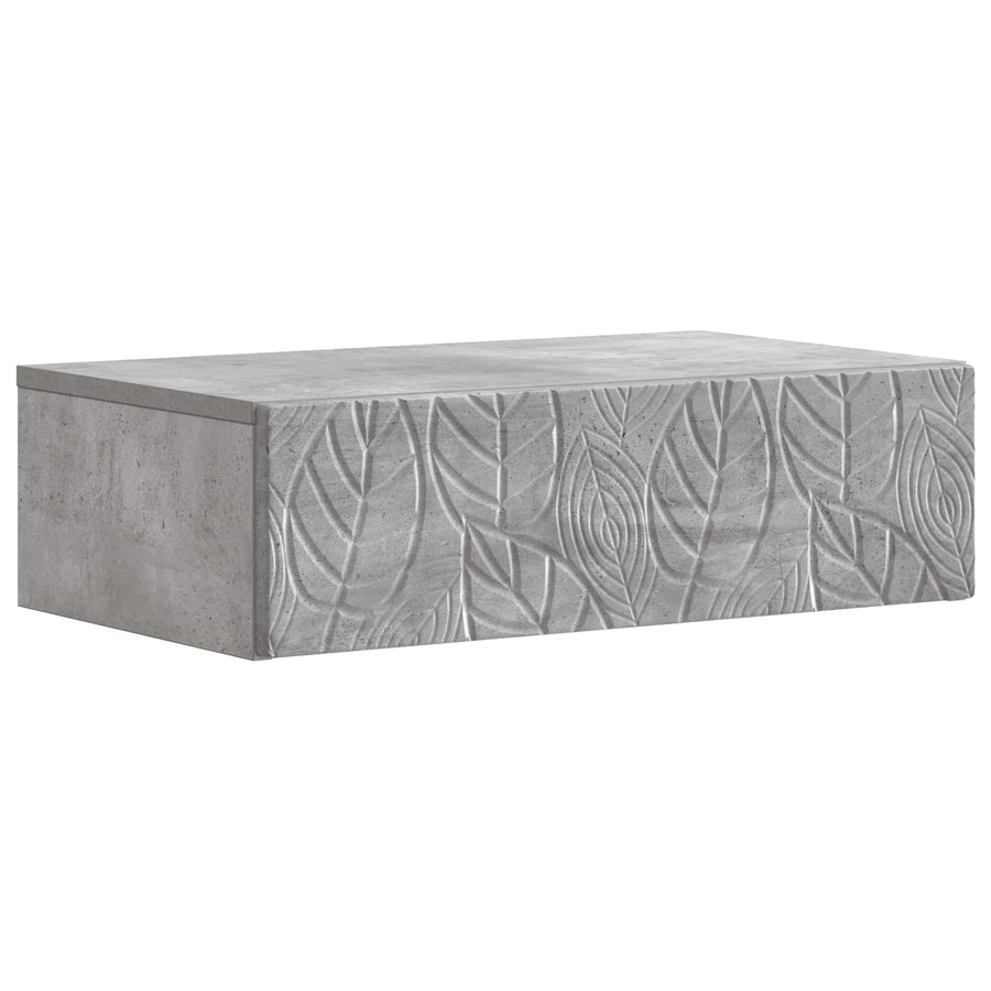 Wandmontage Zijtafel Betongrijs 59 x 34,5 x 17 cm Bewerkt hout