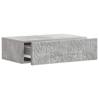 Wandmontage Zijtafel Betongrijs 59 x 34,5 x 17 cm Bewerkt hout
