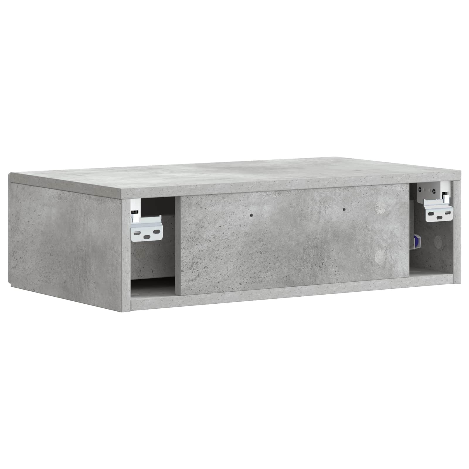 Wandmontage Zijtafel Betongrijs 59 x 34,5 x 17 cm Bewerkt hout