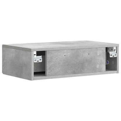 Wandmontage Zijtafel Betongrijs 59 x 34,5 x 17 cm Bewerkt hout