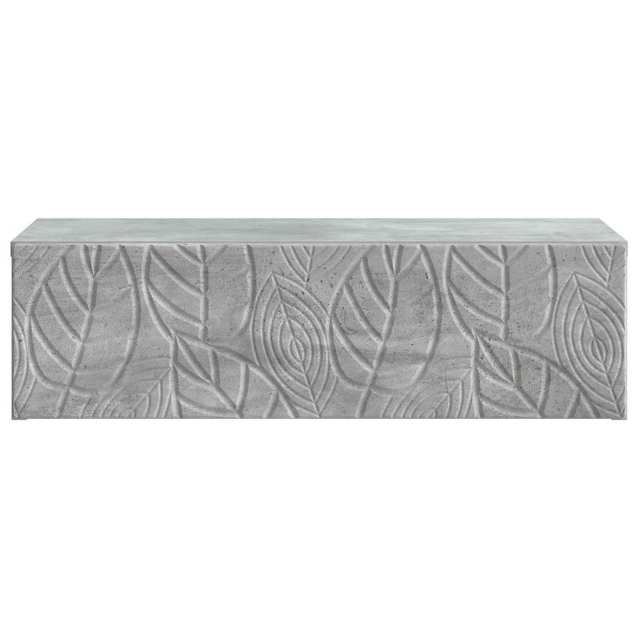 Wandmontage Zijtafel Betongrijs 59 x 34,5 x 17 cm Bewerkt hout