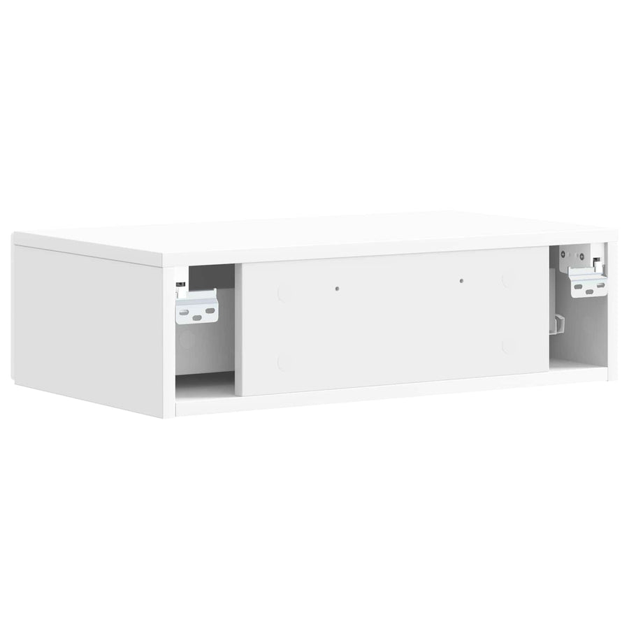 Wandmontage Zijtafel Hoogglans Wit 59 x 34,5 x 17 cm