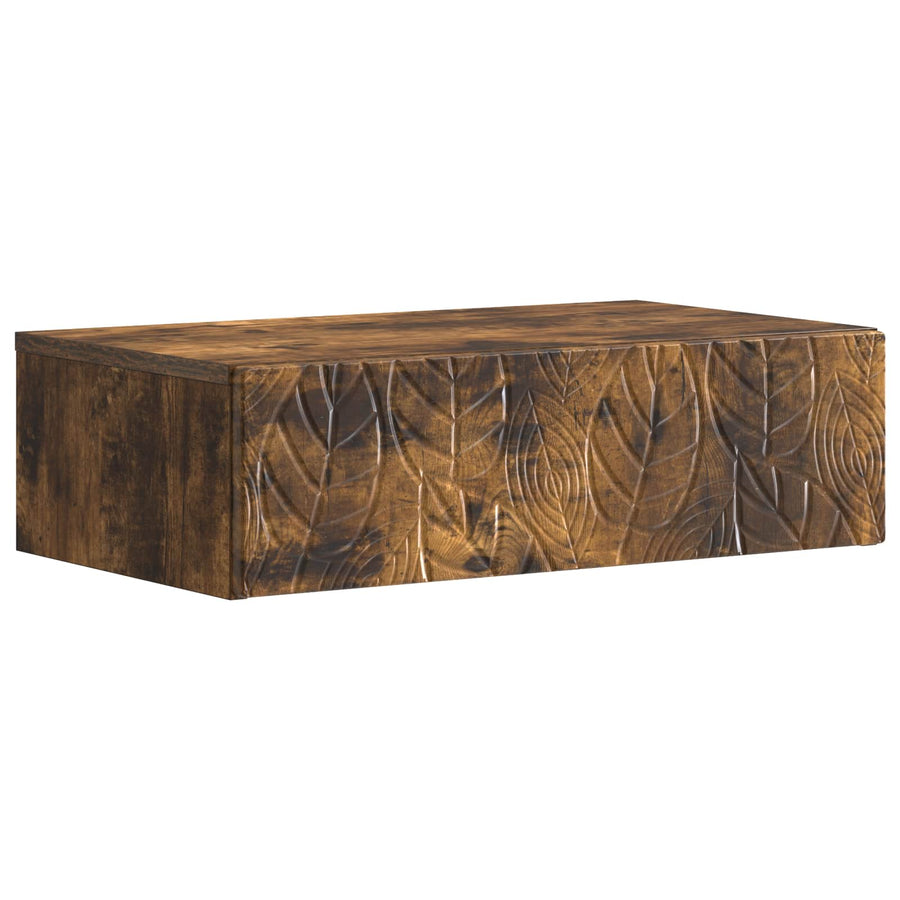 Wandmontage Zijtafel Gerookt eiken 59 x 34,5 x 17 cm