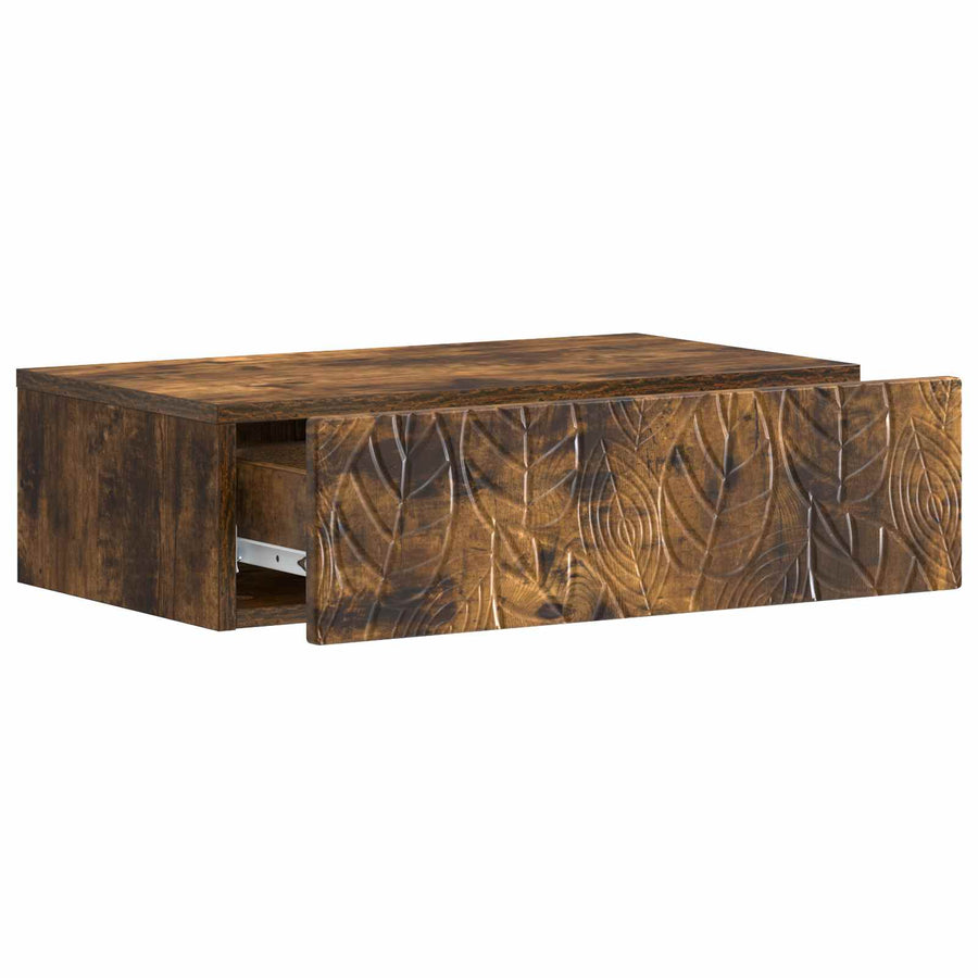 Wandmontage Zijtafel Gerookt eiken 59 x 34,5 x 17 cm