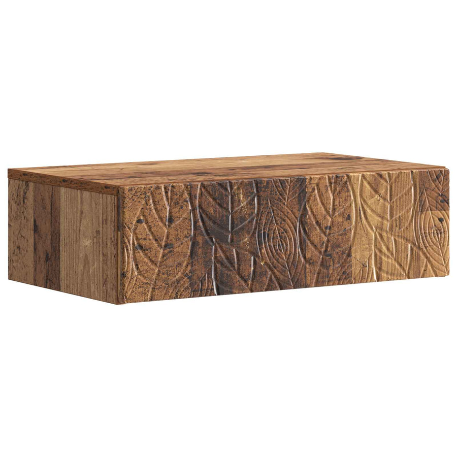 Wandmontage Zijtafel Oud hout 59 x 34,5 x 17 cm Bewerkt hout