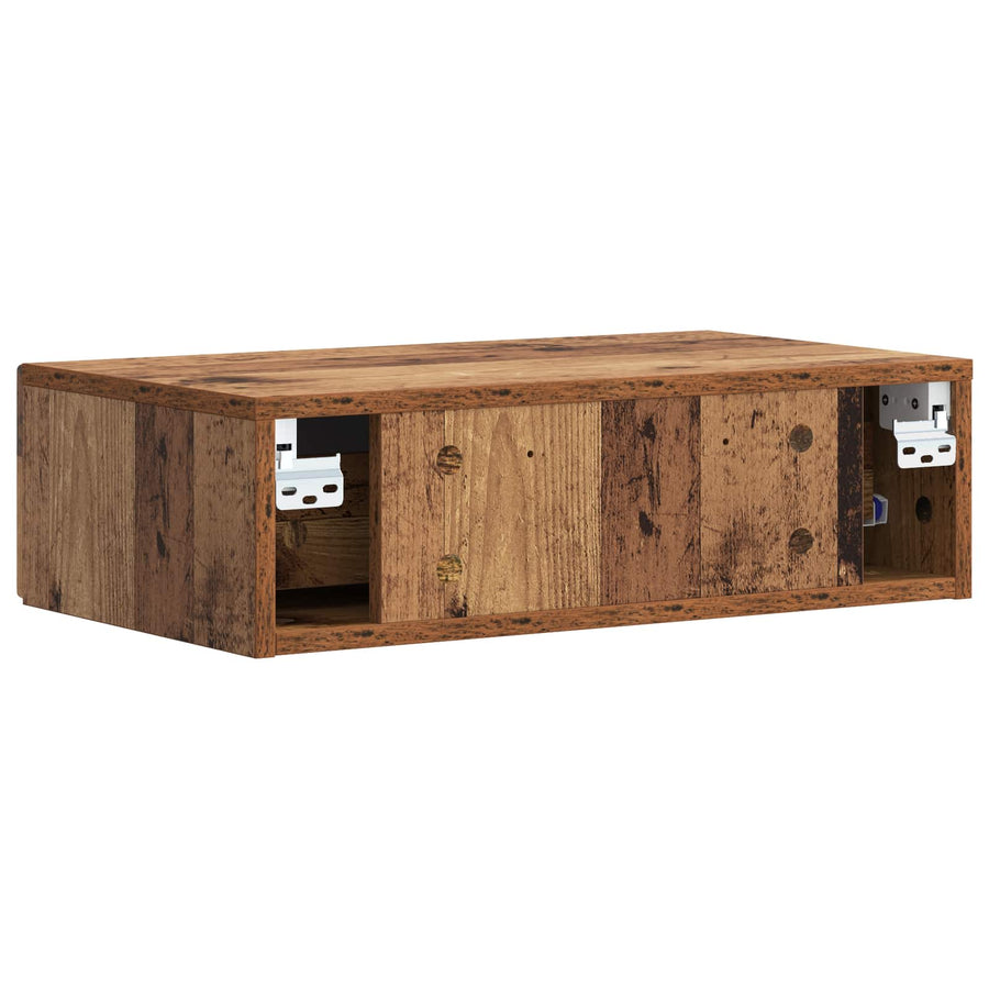 Wandmontage Zijtafel Oud hout 59 x 34,5 x 17 cm Bewerkt hout