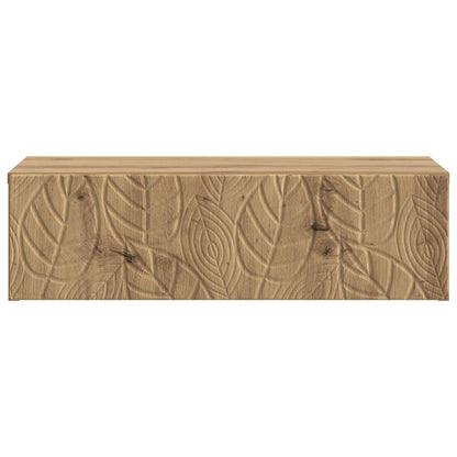 Wandmontage Zijtafel Artisanaal eiken 59 x 34,5 x 17 cm