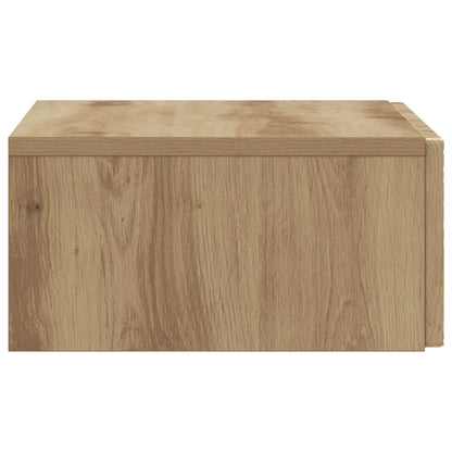 Wandmontage Zijtafel Artisanaal eiken 59 x 34,5 x 17 cm