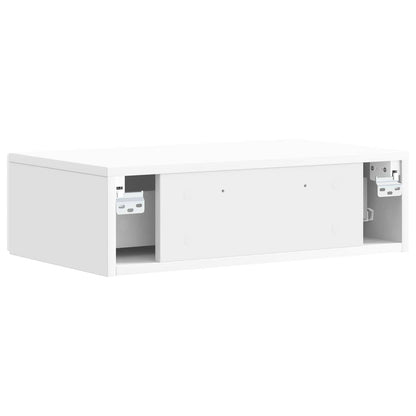 Wandmontage Zijtafel Hoogglans Wit 87,5 x 34,5 x 17 cm