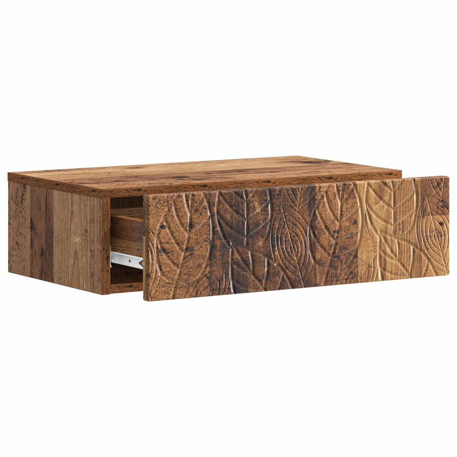 Wandmontage Zijtafel Oud hout 87,5 x 34,5 x 17 cm Bewerkt hout