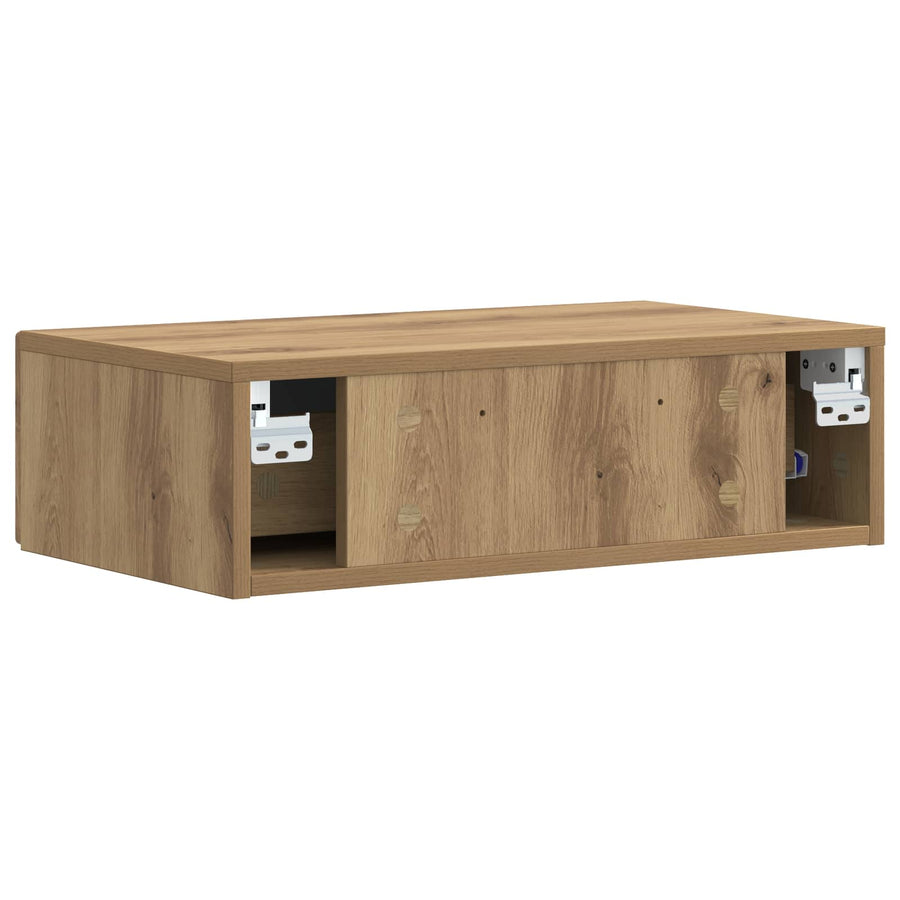 Wandmontage Zijtafel Artisanaal eiken 87,5 x 34,5 x 17 cm