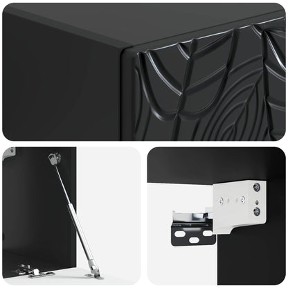 Wandbeugel TV-kast 59,5 x 41 x 30 cm Zwart Bewerkt hout
