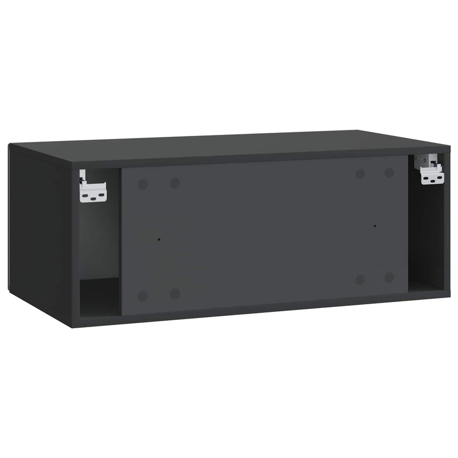 Wandbeugel TV-kast 59,5 x 41 x 30 cm Zwart Bewerkt hout