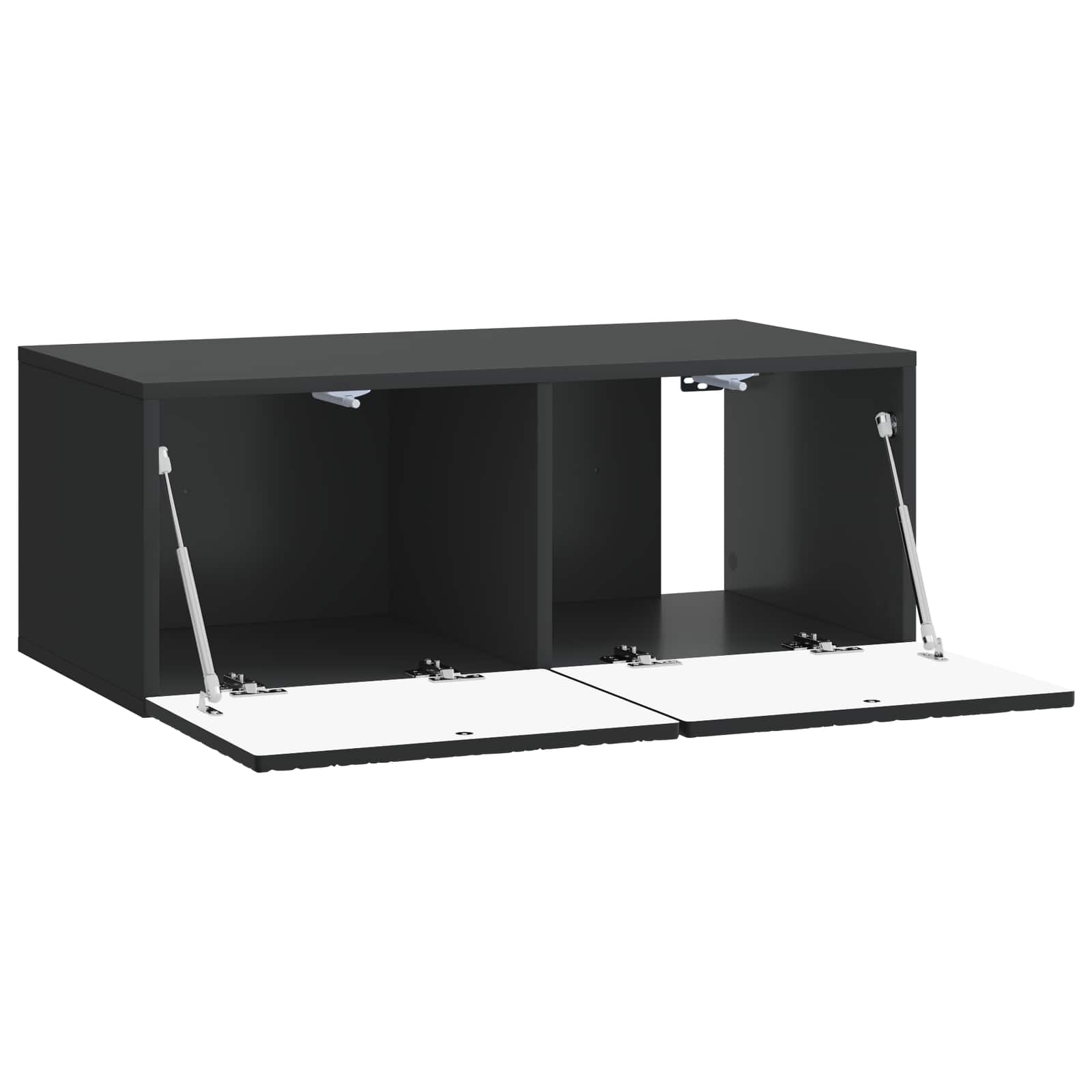 Wandbeugel TV-kast 98 x 41 x 30 cm Zwart Bewerkt hout