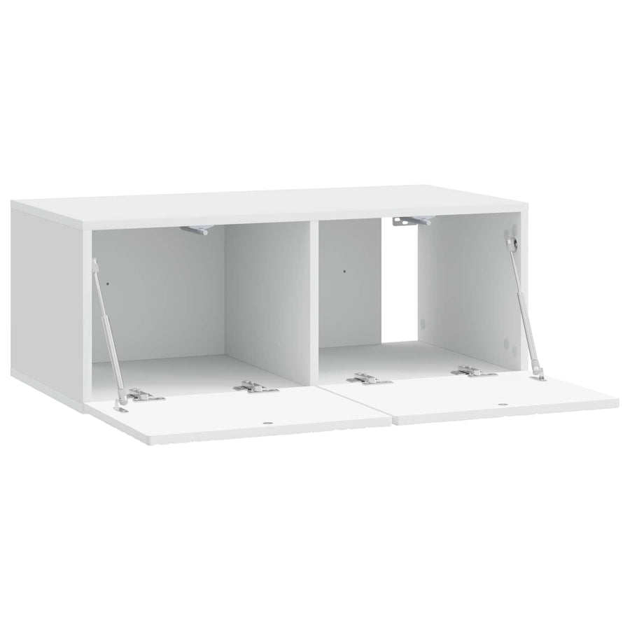Wandbeugel TV-kast 98 x 41 x 30 cm Hoogglans Wit Bewerkt hout