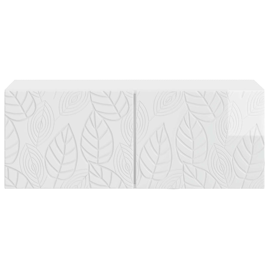 Wandbeugel TV-kast 98 x 41 x 30 cm Hoogglans Wit Bewerkt hout