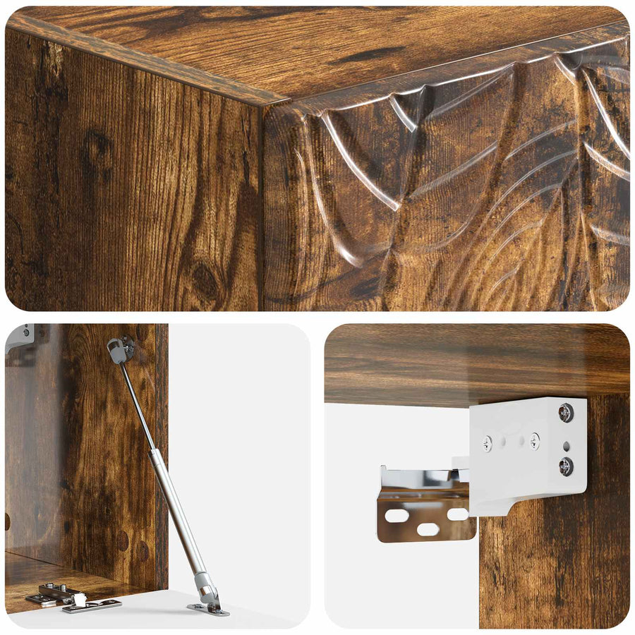 Wandbeugel TV-kast 98 x 41 x 30 cm Gerookt eiken Bewerkt hout