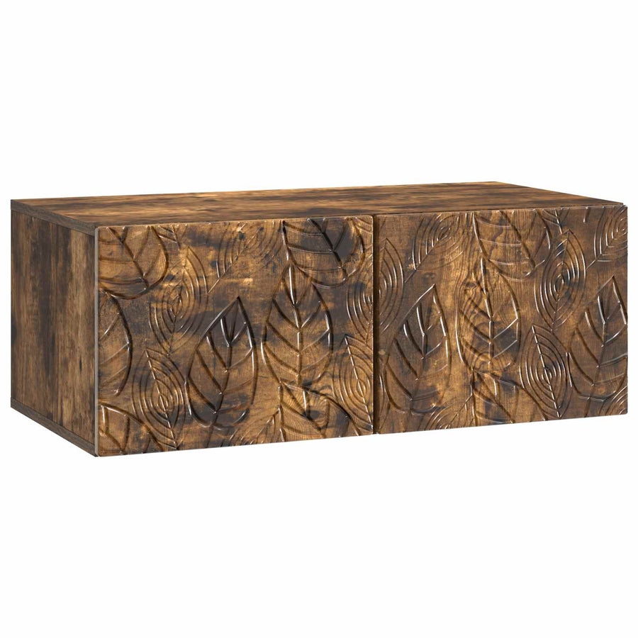 Wandbeugel TV-kast 98 x 41 x 30 cm Gerookt eiken Bewerkt hout