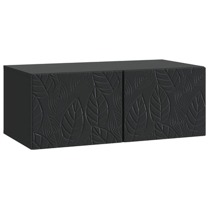 Wandbeugel TV-kast 59,5 x 31 cm Zwart Bewerkt hout