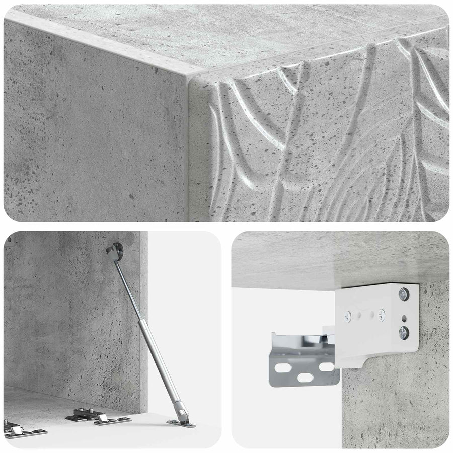 Wandbeugel TV-kast 59,5 x 31 cm Betongrijs Bewerkt hout