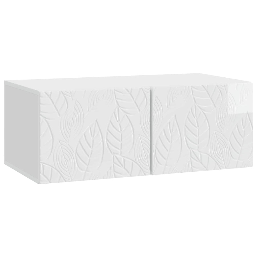 Wandbeugel TV-kast 59,5 x 31 cm Hoogglans Wit Bewerkt hout