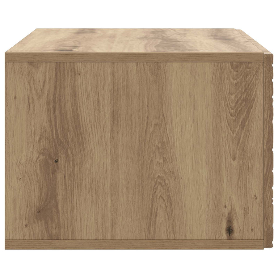 Wandbeugel TV-kast 59,5 x 31 cm Artisanaal eiken Bewerkt hout
