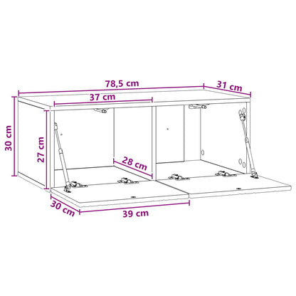 Wandbeugel TV-kast 78,5 x 31 cm Wit Bewerkt hout Wandgemonteerd
