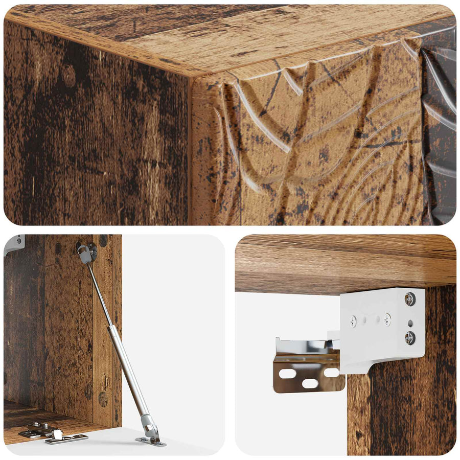 Wandbeugel TV-kast 78,5 x 31 cm Oud hout Bewerkt hout