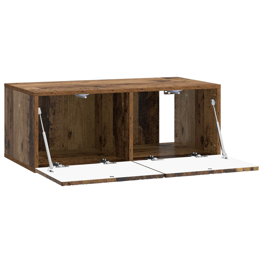 Wandbeugel TV-kast 78,5 x 31 cm Oud hout Bewerkt hout