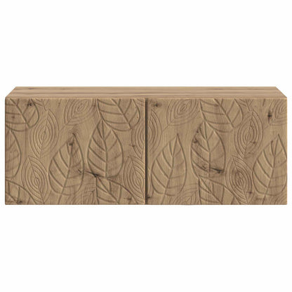 Wandbeugel TV-kast 78,5 x 31 cm Artisanaal eiken Bewerkt hout
