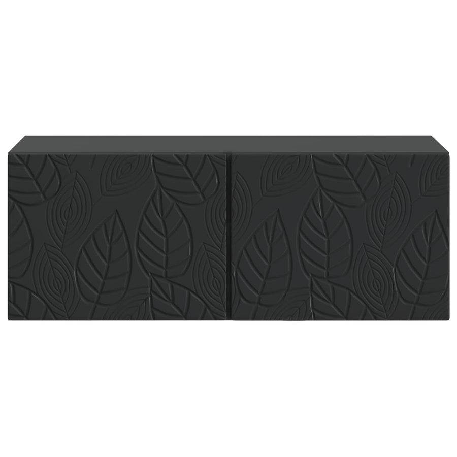 Wandbeugel TV-kast 98 x 31 cm Zwart Bewerkt hout Wandgemonteerd