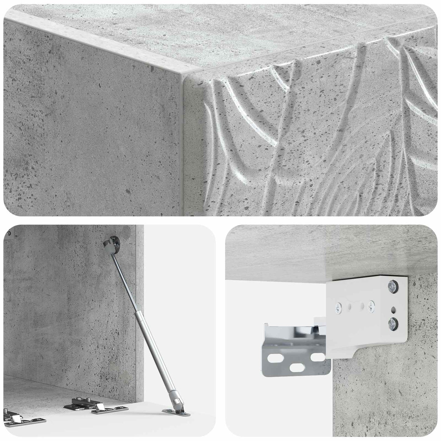 Wandbeugel TV-kast 98 x 31 cm Betongrijs Bewerkt hout