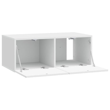 Wandbeugel TV-kast 98 x 31 cm Hoogglans Wit Bewerkt hout