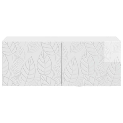 Wandbeugel TV-kast 98 x 31 cm Hoogglans Wit Bewerkt hout