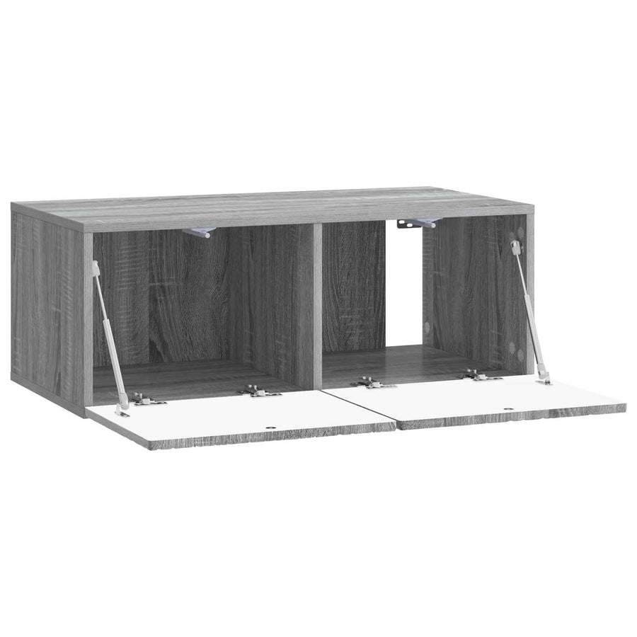 Wandbeugel TV-kast 98 x 31 cm Grijs Sonoma Bewerkt hout
