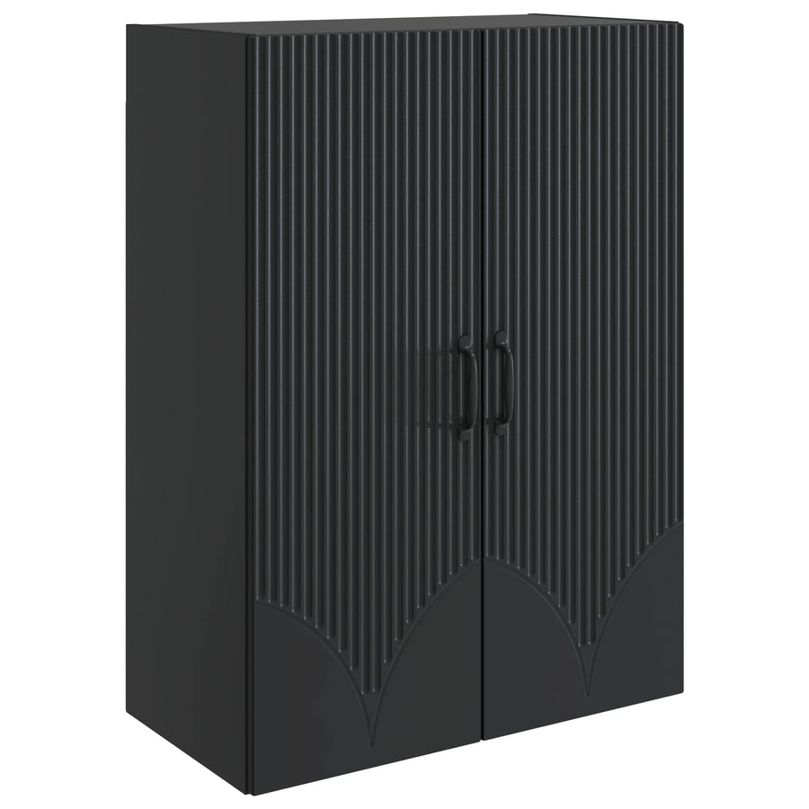 Wandkast Zwart 66 x 34,5 x 90 cm Bewerkt hout