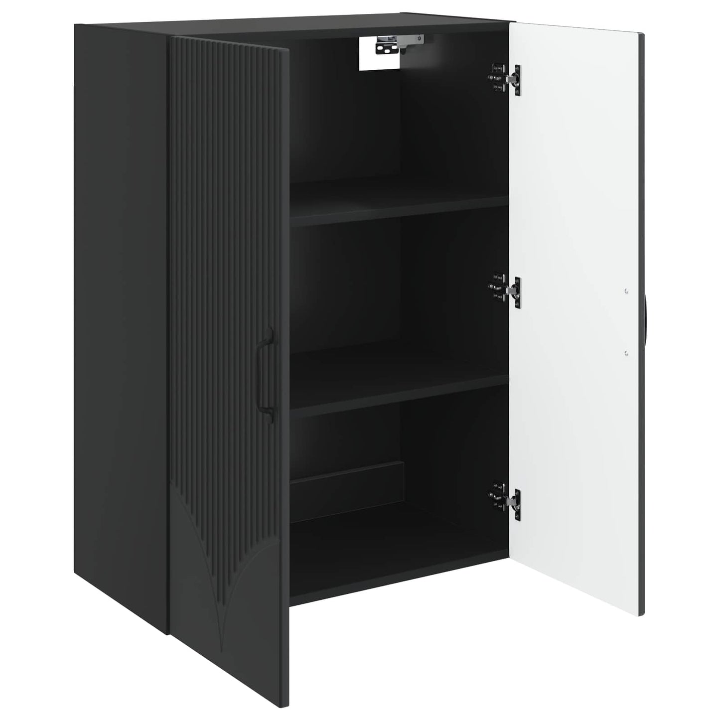 Wandkast Zwart 66 x 34,5 x 90 cm Bewerkt hout