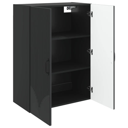 Wandkast Zwart 66 x 34,5 x 90 cm Bewerkt hout