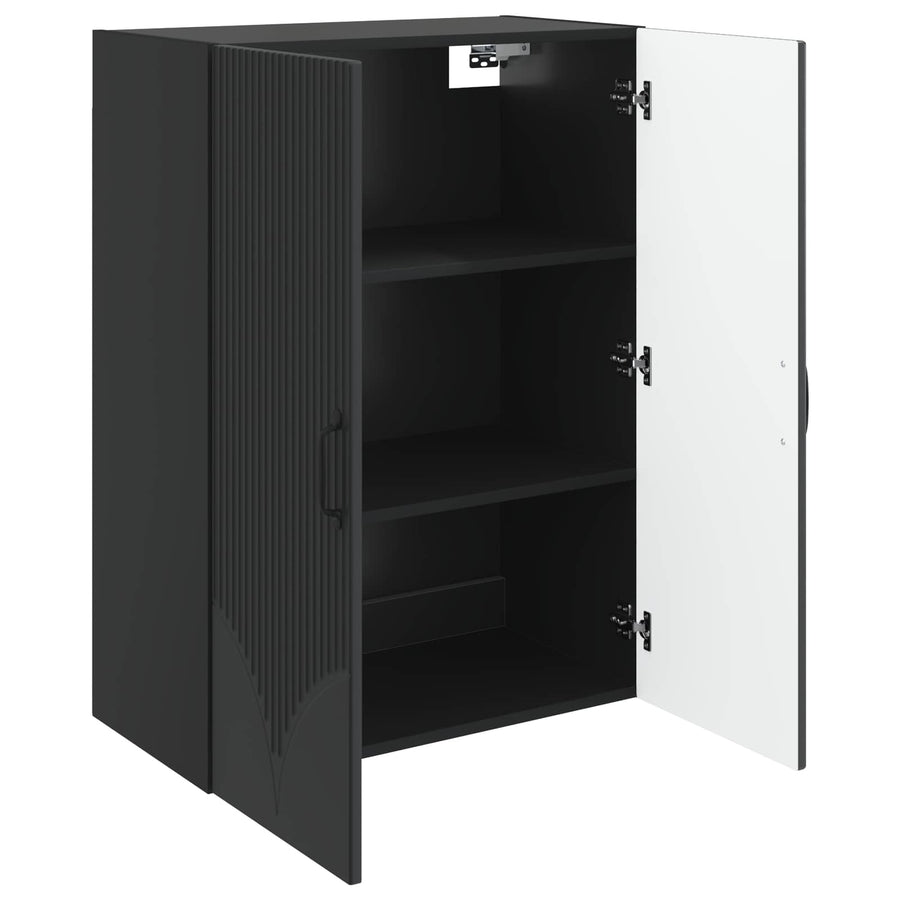 Wandkast Zwart 66 x 34,5 x 90 cm Bewerkt hout
