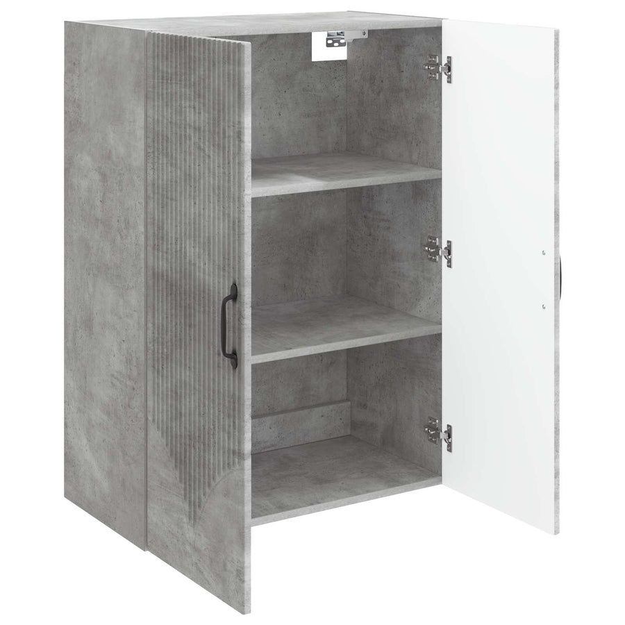 Wandkast Betongrijs 66 x 34,5 x 90 cm Bewerkt hout