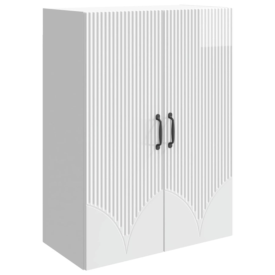 Wandkast Hoogglans Wit 66 x 34,5 x 90 cm Bewerkt hout