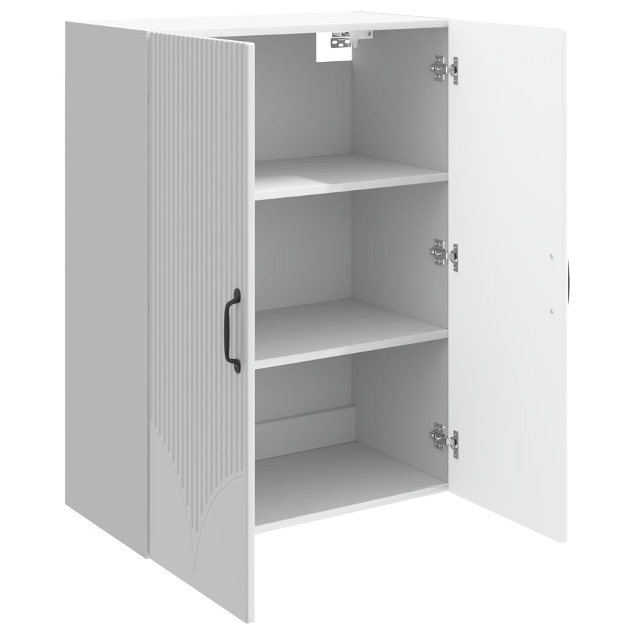 Wandkast Hoogglans Wit 66 x 34,5 x 90 cm Bewerkt hout