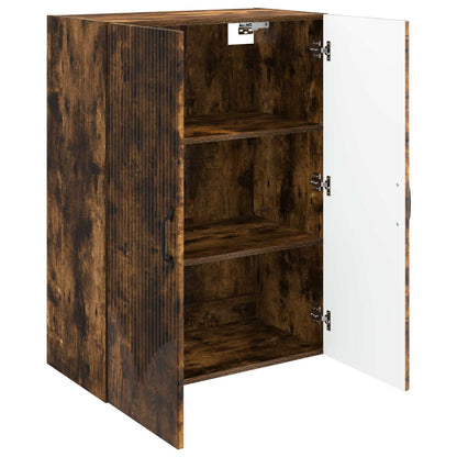 Wandkast Gerookt eiken 66 x 34,5 x 90 cm Bewerkt hout