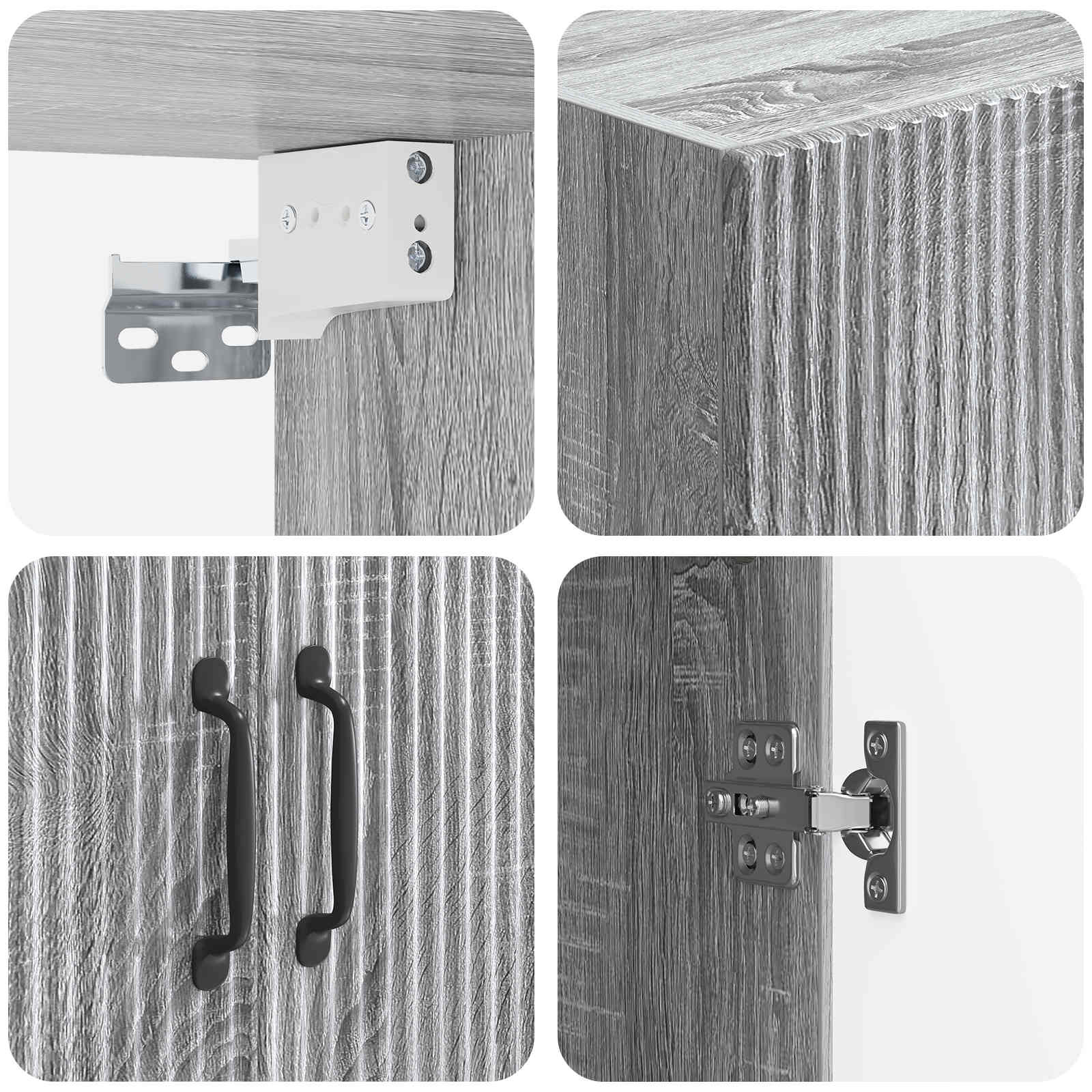 Wandkast Grijs Sonoma 66 x 34,5 x 90 cm Bewerkt hout