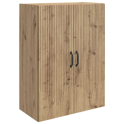 Wandkast Artisanaal eiken 66 x 34,5 x 90 cm Bewerkt hout